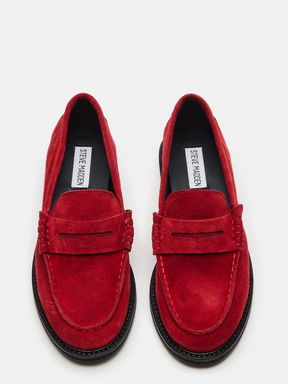 Steve Madden Red Suede Penny Loafers for Women